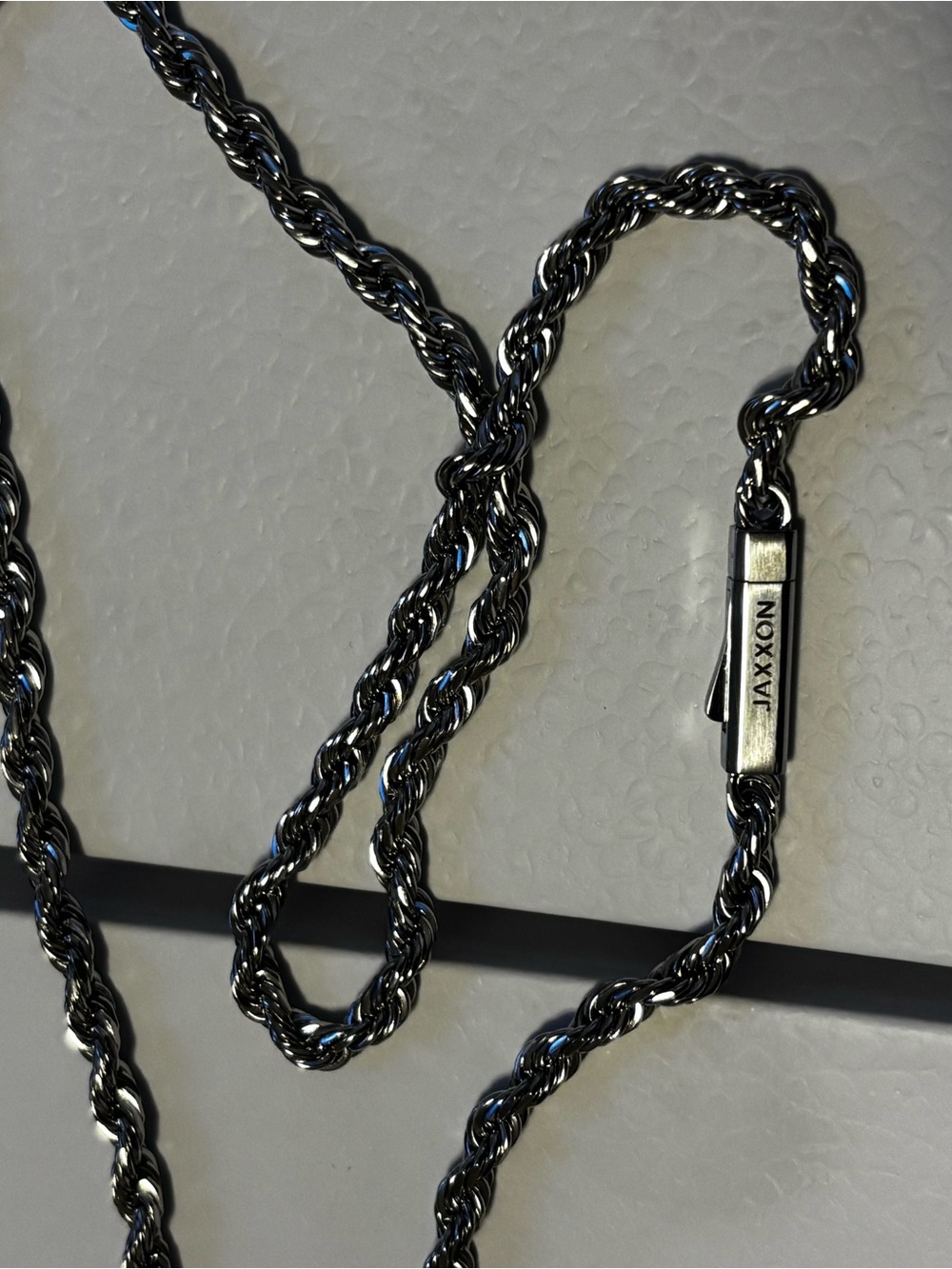 JAXXON Men's Silver Rope Chain Necklace - Picture 4 of 8